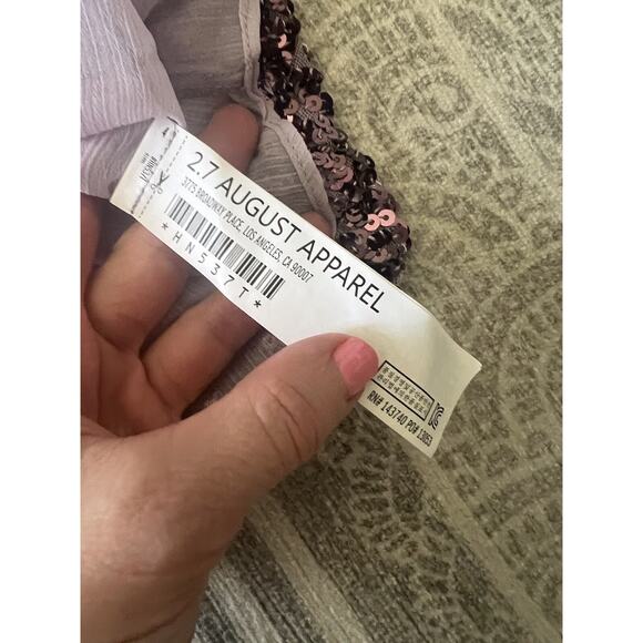 ENDLESS ROSE Purple Sequin Sparkle Encrusted Cropped Party Blouse Top - Picture 13 of 16